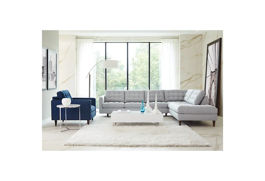 Modern Mix Stationary Living Room Group by Rowe at Esprit Decor Home Furnishings